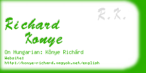 richard konye business card